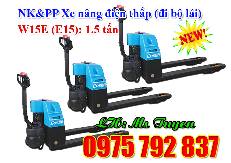 Xe nâng điện thấp Eoslift - Đức model E15 (W15E)